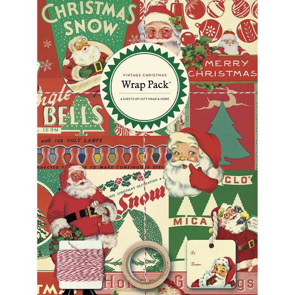 Vintage Christmas Gift Wrap Pack