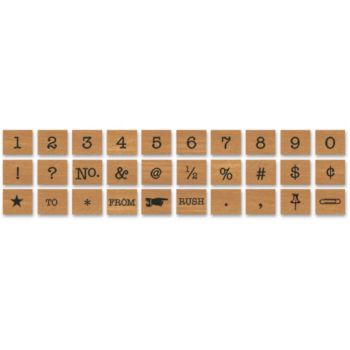 Cavallini Numbers &amp; Symbols Rubber Stamp Set