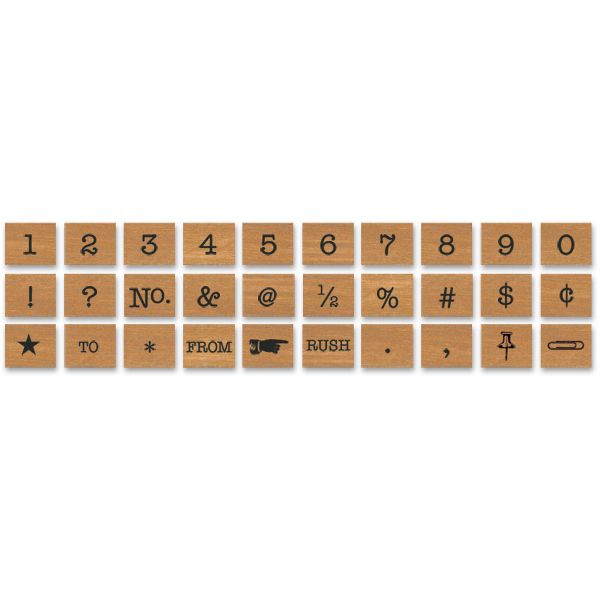 Cavallini Numbers &amp; Symbols Rubber Stamp Set