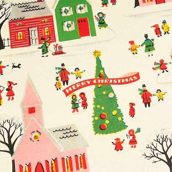 Christmas Village Wrapping Paper - Personalized Kids, Red & Green - Graphic  Spaces