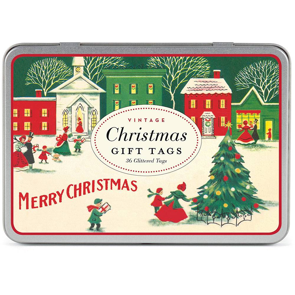 Vintage Glittered Christmas Gift Tags