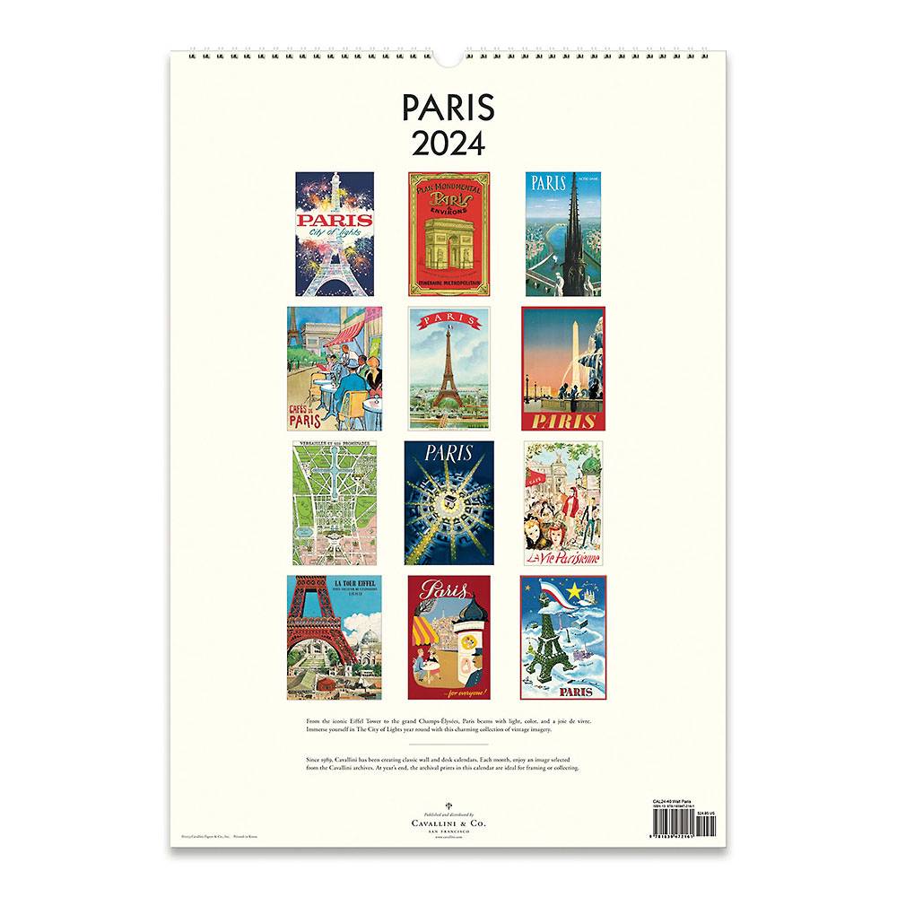2024 Paris Wall Calendar