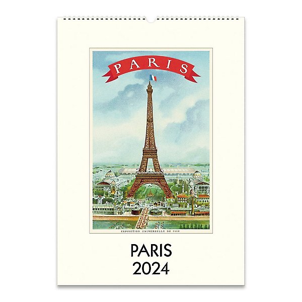 Monuments de Paris dessins vintage (Calendrier mural 2024 DIN A4