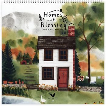 2024 Homes Of Blessing Watercolor Wall Calendar Paper Source   9781792364068