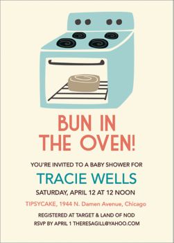 bun in the oven baby shower invitations