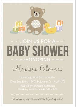 bear baby shower invitations