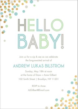 foil baby shower invitations