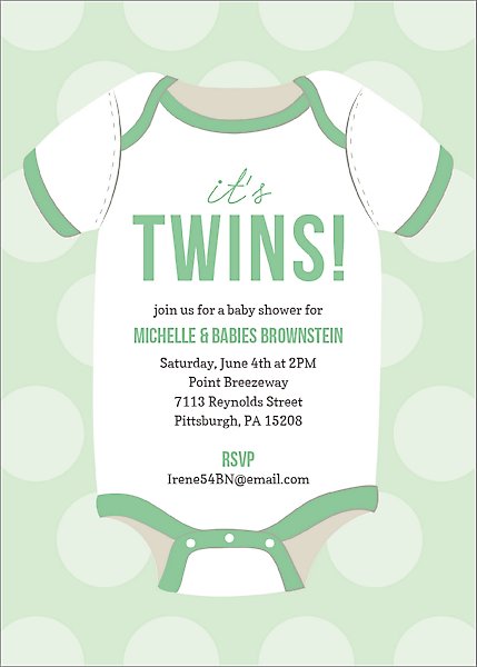 Twin Onesie Baby Shower Invitation Paper Source