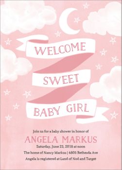 sweet baby girl baby shower invitations