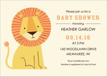 lion baby shower invitations