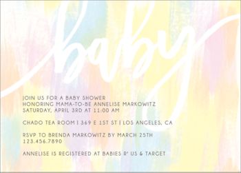 pastel baby shower invitations