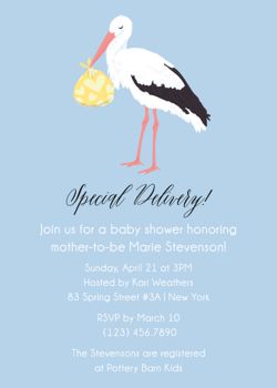 stork baby shower invitations