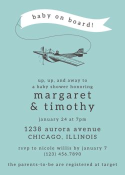 baby on board baby shower invitations