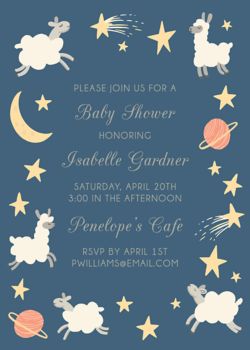 space baby shower invitations