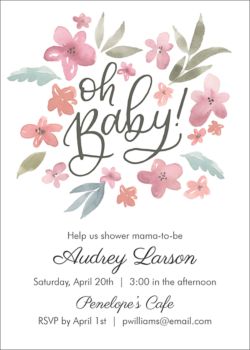 watercolor baby shower invitations