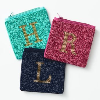 Beaded Monogram Coin Purses | Paper Source