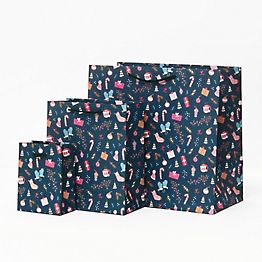 Red With Gold Foil Dots Extra Small Gift Bags - 6 Count