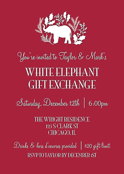 festive-holiday-leaves-business-white-elephant-party-invitation