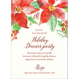 Poinsettia Holiday Party Invitation | Paper Source