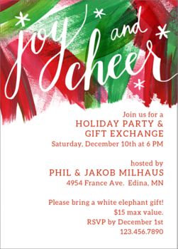 Joy and Cheer Holiday Party Invitation 