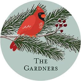 Winter Birds Christmas Tags Tree Gift Tags Woodland Cardinal