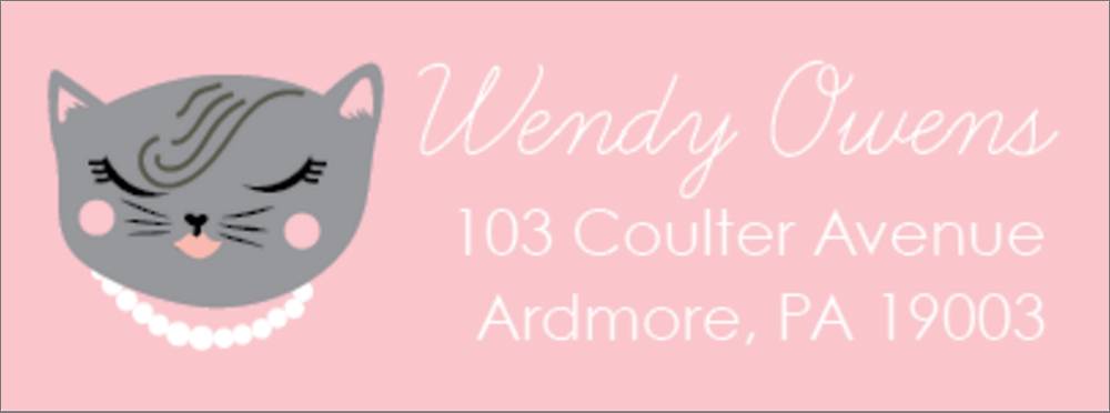 30 Custom Kitten with Bells Personalized Address Labels 