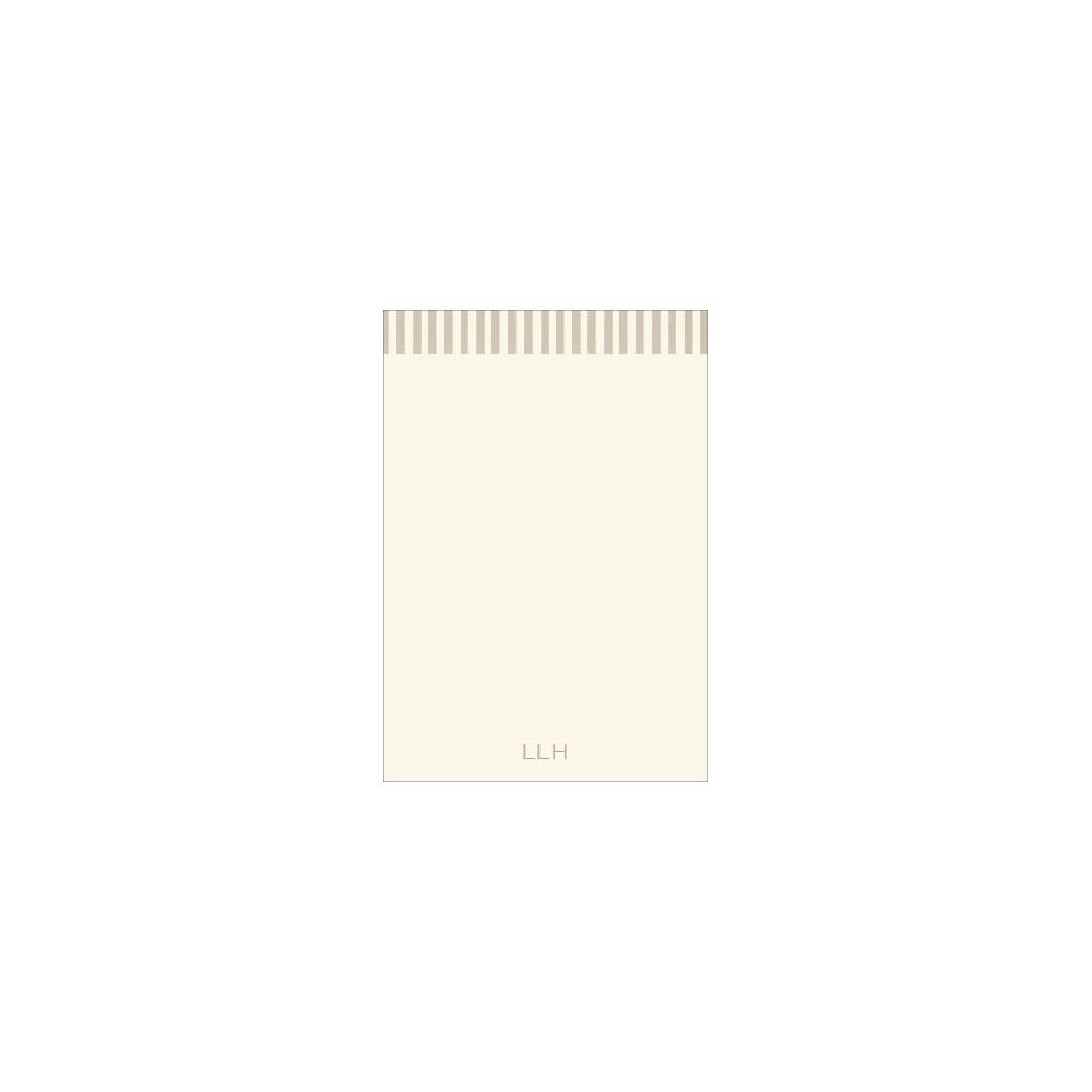 Taupe Picard Stripe Personalized Notepad Set
