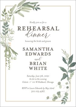 Wedding Dress Rehearsal Dinner Invites