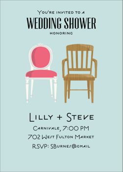Couple Chairs Bridal Shower Invitation Paper Source
