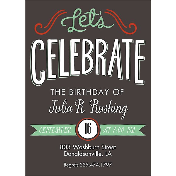 Birthday Invitation - Lets Celebrate
