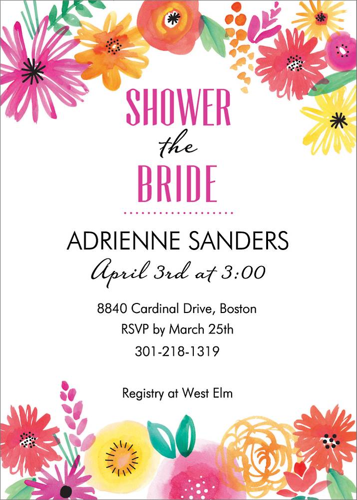 Field Flowers Wedding Shower Wildflower Bridal Shower Invitation Spring Floral Bridal Brunch Invite DIY Editable Template 248 Butterfly