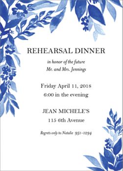 Wedding Dress Rehearsal Dinner Invites