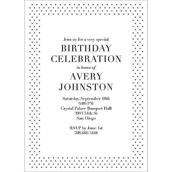 Micro Dot Birthday Party Invitation | Paper Source