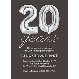 Twenty Years Balloons Anniversary Party Invitation | Paper Source
