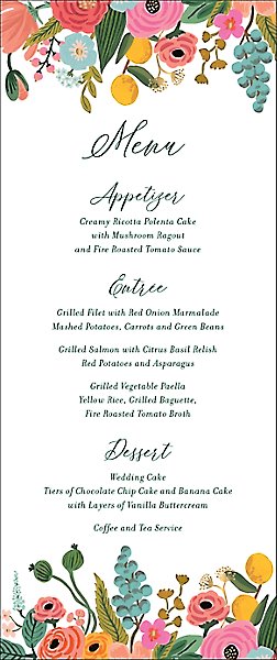 Garden Party Menu Paper Source
