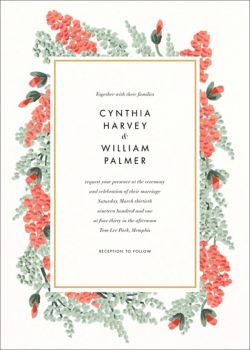 Amaranth Garland Wedding Invitation