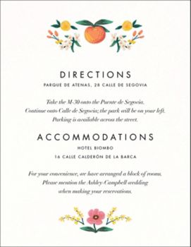 Orangerie Information Card