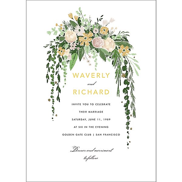Floral With Greenery Wedding Invitations 5 x 7 Cardstock – KMPrintSA