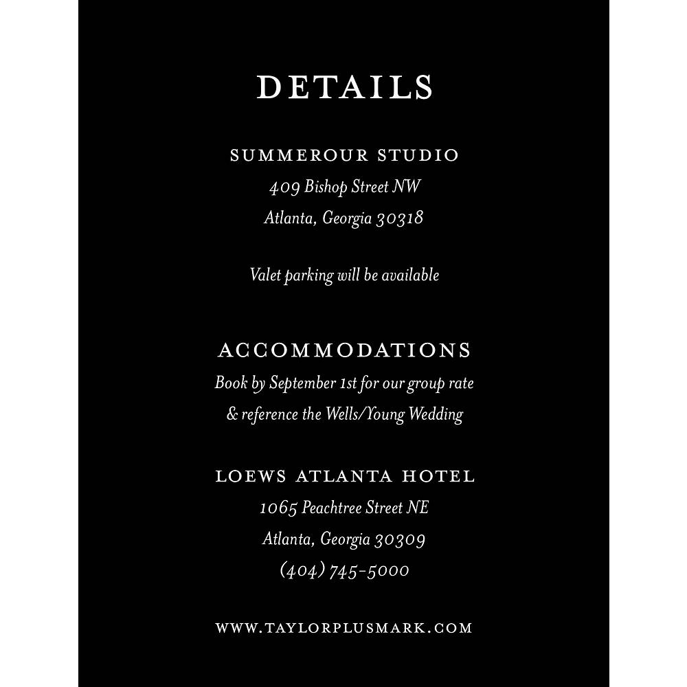Black and White Floral Information Card