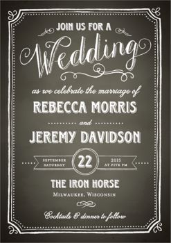 Chalkboard Border Wedding Invitation Paper Source