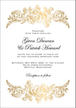 Floral Border Wedding Invitation 