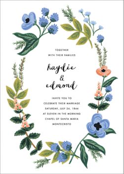 August Herbarium Wedding Invitation