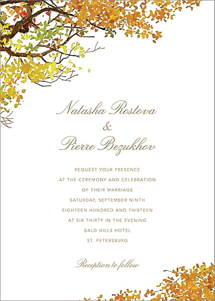 Autumn Boughs Wedding Invitation Paper Source