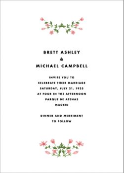 Floral Border Wedding Invitation Paper Source
