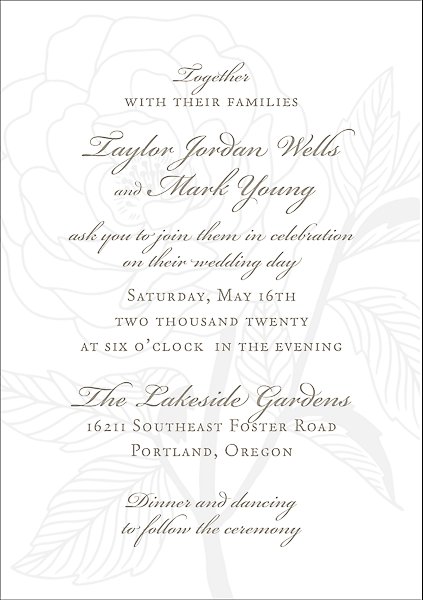 Rose Letterpress Wedding Invitation Paper Source
