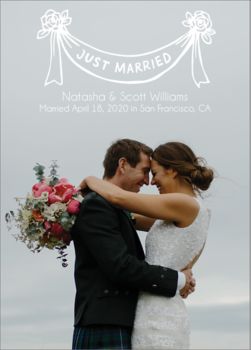 Just Married Banner Wedding Announcement Paper Source