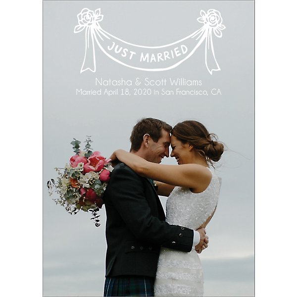 Just Married Banner Wedding Announcement Paper Source