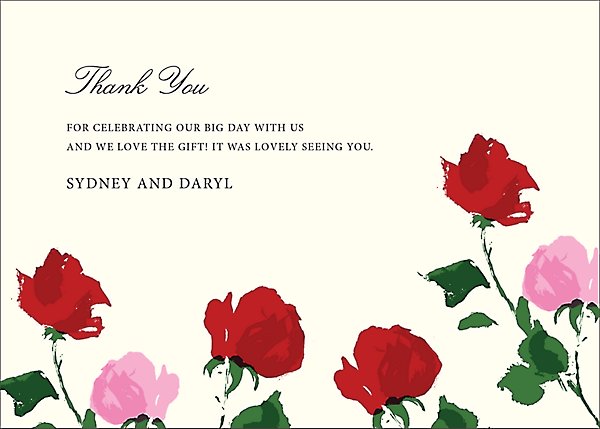 Digital Rose Thank You Card