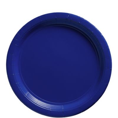 Royal Blue Paper Plates Set Big Party Pack 9" 50 Per Pack for Large
