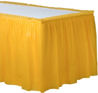Yellow Plastic Table skirt 14' x 29" 1 Tablecloth Per Pack Party Supplies eBay